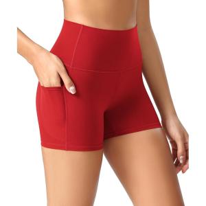 imageODODOS ODCLOUD Womens High Waist Lounge Yoga Shorts with Pockets 4quot6quot8quot10quot Buttery Soft Biker ShortsRed