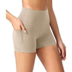 imageODODOS ODCLOUD Womens High Waist Lounge Yoga Shorts with Pockets 4quot6quot8quot10quot Buttery Soft Biker ShortsShaker Beige