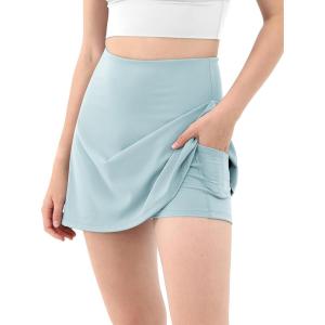 imageODODOS Womens Athletic Tennis Skorts with Pockets Builtin Shorts Golf Active Skirts for Sports Running Gym TrainingChambray