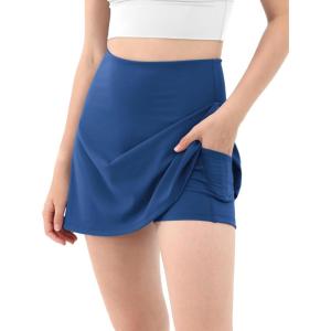 imageODODOS Womens Athletic Tennis Skorts with Pockets Builtin Shorts Golf Active Skirts for Sports Running Gym TrainingRoyal Blue