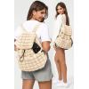 imageODODOS Quilted Backpack for Women Lightweight Puffer Hiker Pack Drawstring Padding Travel Gym Bag AvocadoIvory
