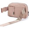 imageODODOS Unisex Mini Belt Bag with Adjustable Strap Small Fanny Pack for Workout Running Traveling Hiking IvoryMisty Rose