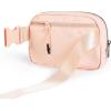imageODODOS Unisex Mini Belt Bag with Adjustable Strap Small Fanny Pack for Workout Running Traveling Hiking IvoryPale Coral