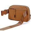 imageODODOS Unisex Mini Belt Bag with Adjustable Strap Small Fanny Pack for Workout Running Traveling Hiking IvorySugar Almond