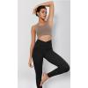 imageODODOS Womens Cross Waist Yoga Leggings with Inner Pocket 23quot25quot28quot Gathered Crossover Workout Yoga PantsCamo Black