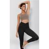 imageODODOS Womens Cross Waist Yoga Leggings with Inner Pocket 23quot25quot28quot Gathered Crossover Workout Yoga PantsCamo Black