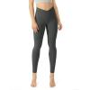 imageODODOS Womens Cross Waist Yoga Leggings with Inner Pocket 23quot25quot28quot Gathered Crossover Workout Yoga PantsCharcoal
