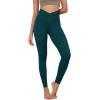 imageODODOS Womens Cross Waist Yoga Leggings with Inner Pocket 23quot25quot28quot Gathered Crossover Workout Yoga PantsForest Teal
