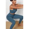 imageODODOS Womens Cross Waist Yoga Leggings with Inner Pocket 23quot25quot28quot Gathered Crossover Workout Yoga PantsInk Blue