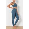 imageODODOS Womens Cross Waist Yoga Leggings with Inner Pocket 23quot25quot28quot Gathered Crossover Workout Yoga PantsInk Blue