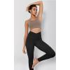 imageODODOS Womens Cross Waist Yoga Leggings with Inner Pocket 23quot25quot28quot Gathered Crossover Workout Yoga PantsLeopard Spots Black
