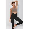 imageODODOS Womens Cross Waist Yoga Leggings with Inner Pocket 23quot25quot28quot Gathered Crossover Workout Yoga PantsLeopard Spots Black