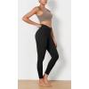imageODODOS Womens Cross Waist Yoga Leggings with Inner Pocket 23quot25quot28quot Gathered Crossover Workout Yoga PantsLeopard Spots Black