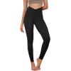 imageODODOS Womens Cross Waist Yoga Leggings with Inner Pocket 23quot25quot28quot Gathered Crossover Workout Yoga PantsLeopard Spots Black