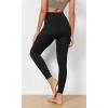 imageODODOS Womens Cross Waist Yoga Leggings with Inner Pocket 23quot25quot28quot Gathered Crossover Workout Yoga PantsLeopard Spots Black