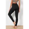 imageODODOS Womens Cross Waist Yoga Leggings with Inner Pocket 23quot25quot28quot Gathered Crossover Workout Yoga PantsLeopard Spots Black