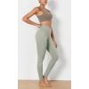 imageODODOS Womens Cross Waist Yoga Leggings with Inner Pocket 23quot25quot28quot Gathered Crossover Workout Yoga PantsLime Stone