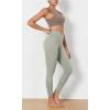imageODODOS Womens Cross Waist Yoga Leggings with Inner Pocket 23quot25quot28quot Gathered Crossover Workout Yoga PantsLime Stone