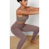 imageODODOS Womens Cross Waist Yoga Leggings with Inner Pocket 23quot25quot28quot Gathered Crossover Workout Yoga PantsPurple Taupe