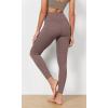 imageODODOS Womens Cross Waist Yoga Leggings with Inner Pocket 23quot25quot28quot Gathered Crossover Workout Yoga PantsPurple Taupe