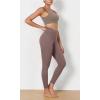 imageODODOS Womens Cross Waist Yoga Leggings with Inner Pocket 23quot25quot28quot Gathered Crossover Workout Yoga PantsPurple Taupe