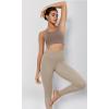imageODODOS Womens Cross Waist Yoga Leggings with Inner Pocket 23quot25quot28quot Gathered Crossover Workout Yoga PantsShaker Beige