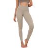 imageODODOS Womens Cross Waist Yoga Leggings with Inner Pocket 23quot25quot28quot Gathered Crossover Workout Yoga PantsShaker Beige