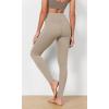 imageODODOS Womens Cross Waist Yoga Leggings with Inner Pocket 23quot25quot28quot Gathered Crossover Workout Yoga PantsShaker Beige