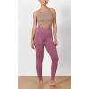 imageODODOS Womens Cross Waist Yoga Leggings with Inner Pocket 23quot25quot28quot Gathered Crossover Workout Yoga PantsSpacedye Magenta