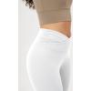 imageODODOS Womens Cross Waist Yoga Leggings with Inner Pocket 23quot25quot28quot Gathered Crossover Workout Yoga PantsWhite