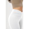 imageODODOS Womens Cross Waist Yoga Leggings with Inner Pocket 23quot25quot28quot Gathered Crossover Workout Yoga PantsWhite