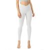 imageODODOS Womens Cross Waist Yoga Leggings with Inner Pocket 23quot25quot28quot Gathered Crossover Workout Yoga PantsWhite