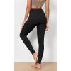 imageODODOS Womens Cross Waist Yoga Leggings with Inner Pocket 23quot25quot28quot Gathered Crossover Workout Yoga PantsWild Leopard Black