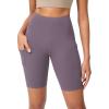 imageODODOS Womens Tummy Control Yoga Shorts 20 with Pockets High Waist Athletic Workout Shorts5quot  8quot  10quot InseamAsh Violet