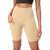 imageODODOS Womens Tummy Control Yoga Shorts 20 with Pockets High Waist Athletic Workout Shorts5quot  8quot  10quot InseamBeige
