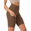 imageODODOS Womens Tummy Control Yoga Shorts 20 with Pockets High Waist Athletic Workout Shorts5quot  8quot  10quot InseamBrunette