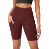 imageODODOS Womens Tummy Control Yoga Shorts 20 with Pockets High Waist Athletic Workout Shorts5quot  8quot  10quot InseamBurgundy