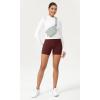 imageODODOS Womens Tummy Control Yoga Shorts 20 with Pockets High Waist Athletic Workout Shorts5quot  8quot  10quot InseamBurgundy