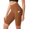 imageODODOS Womens Tummy Control Yoga Shorts 20 with Pockets High Waist Athletic Workout Shorts5quot  8quot  10quot InseamCaramel