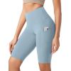 imageODODOS Womens Tummy Control Yoga Shorts 20 with Pockets High Waist Athletic Workout Shorts5quot  8quot  10quot InseamChambray