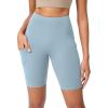 imageODODOS Womens Tummy Control Yoga Shorts 20 with Pockets High Waist Athletic Workout Shorts5quot  8quot  10quot InseamChambray