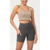 imageODODOS Womens Tummy Control Yoga Shorts 20 with Pockets High Waist Athletic Workout Shorts5quot  8quot  10quot InseamCharcoal