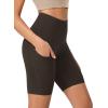 imageODODOS Womens Tummy Control Yoga Shorts 20 with Pockets High Waist Athletic Workout Shorts5quot  8quot  10quot InseamDark Brown