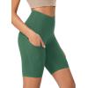 imageODODOS Womens Tummy Control Yoga Shorts 20 with Pockets High Waist Athletic Workout Shorts5quot  8quot  10quot InseamDark Green