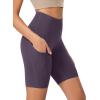 imageODODOS Womens Tummy Control Yoga Shorts 20 with Pockets High Waist Athletic Workout Shorts5quot  8quot  10quot InseamDark Purple