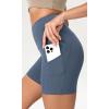 imageODODOS Womens Tummy Control Yoga Shorts 20 with Pockets High Waist Athletic Workout Shorts5quot  8quot  10quot InseamInk Blue