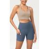 imageODODOS Womens Tummy Control Yoga Shorts 20 with Pockets High Waist Athletic Workout Shorts5quot  8quot  10quot InseamInk Blue