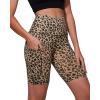 imageODODOS Womens Tummy Control Yoga Shorts 20 with Pockets High Waist Athletic Workout Shorts5quot  8quot  10quot InseamLeopard