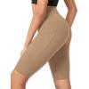 imageODODOS Womens Tummy Control Yoga Shorts 20 with Pockets High Waist Athletic Workout Shorts5quot  8quot  10quot InseamLight Brown