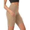 imageODODOS Womens Tummy Control Yoga Shorts 20 with Pockets High Waist Athletic Workout Shorts5quot  8quot  10quot InseamLight Brown